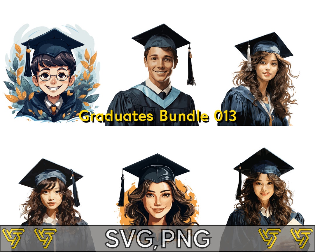 Student/graduate Clipart Bundle 013 | 6 PNG and 6 SVG Instant Downloads ...