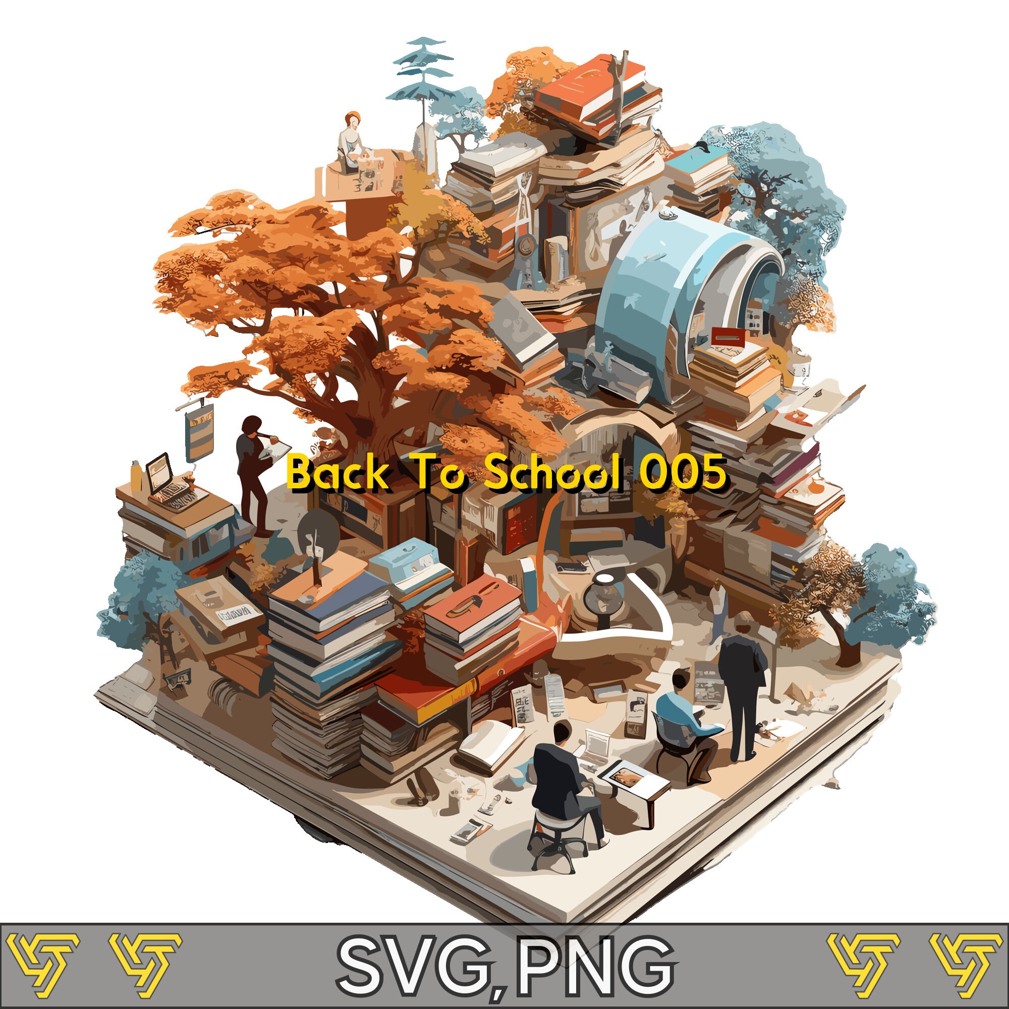 Back to School Clipart Bundle 005 6 PNG and 6 SVG Instant Downloads for ...