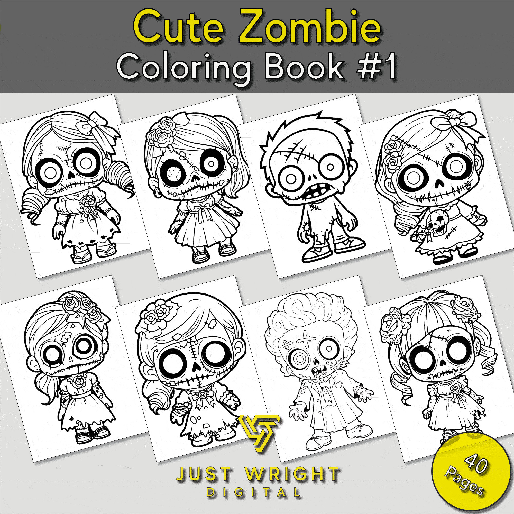 Primrose Coloring Books 30 Page Zombie Foods Easy Coloring Book for Adults  DIGITAL PDF DOWNLOAD Coloring Pages 