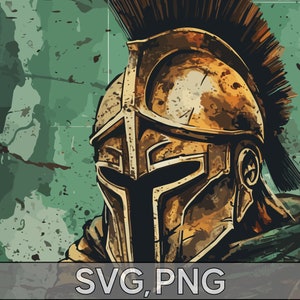Epic Spartan Helmet 007 - SVG and High Resolution PNG - Digital Download