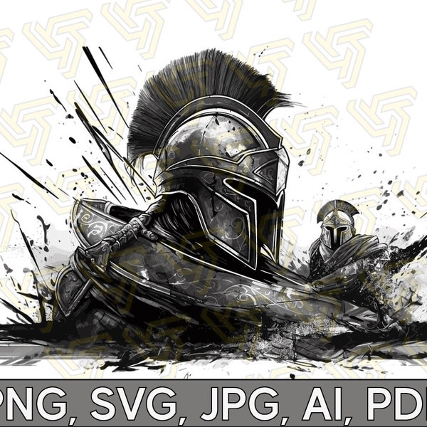 Epic Spartan Helmet 001 - Digital Download (SVG/PNG)