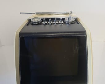 Televisor portátil Sony de estado sólido VHF/UHF, modelo de 1972. ¡Probado y funciona!