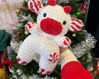 Handmade Crochet Twisted Peppermint Cow