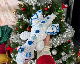 Handmade Crochet Icy Snow Dragon