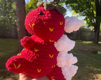 Handmade Crochet Strawberry Dessert Dino