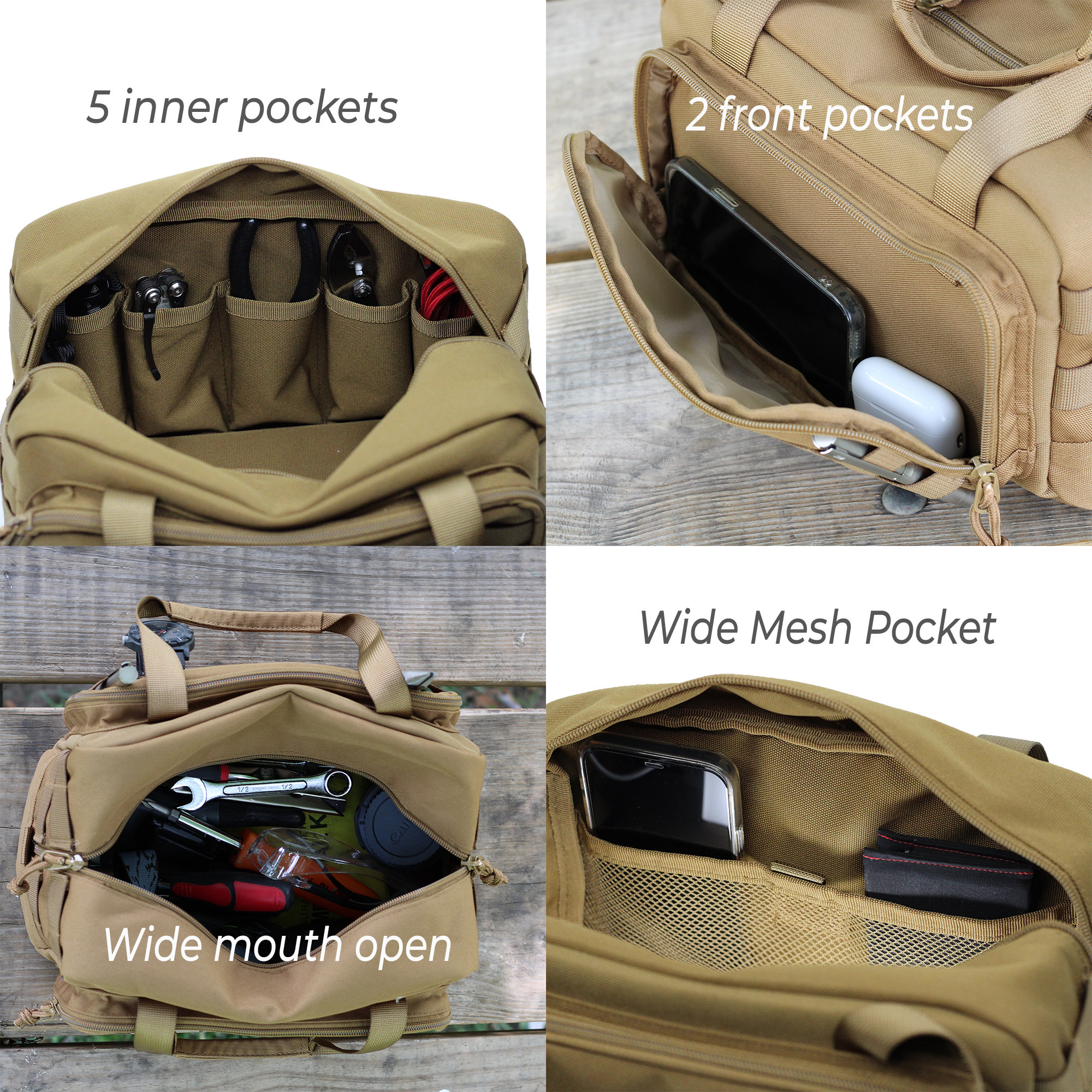 Coreflex 14inch Wide-Mouth Tool Bag, Multiple Purpose - For Plumbers