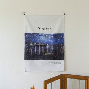 Wall Art Prints on Cotton Canvas-  Starry night over the Rhone by Van Gogh