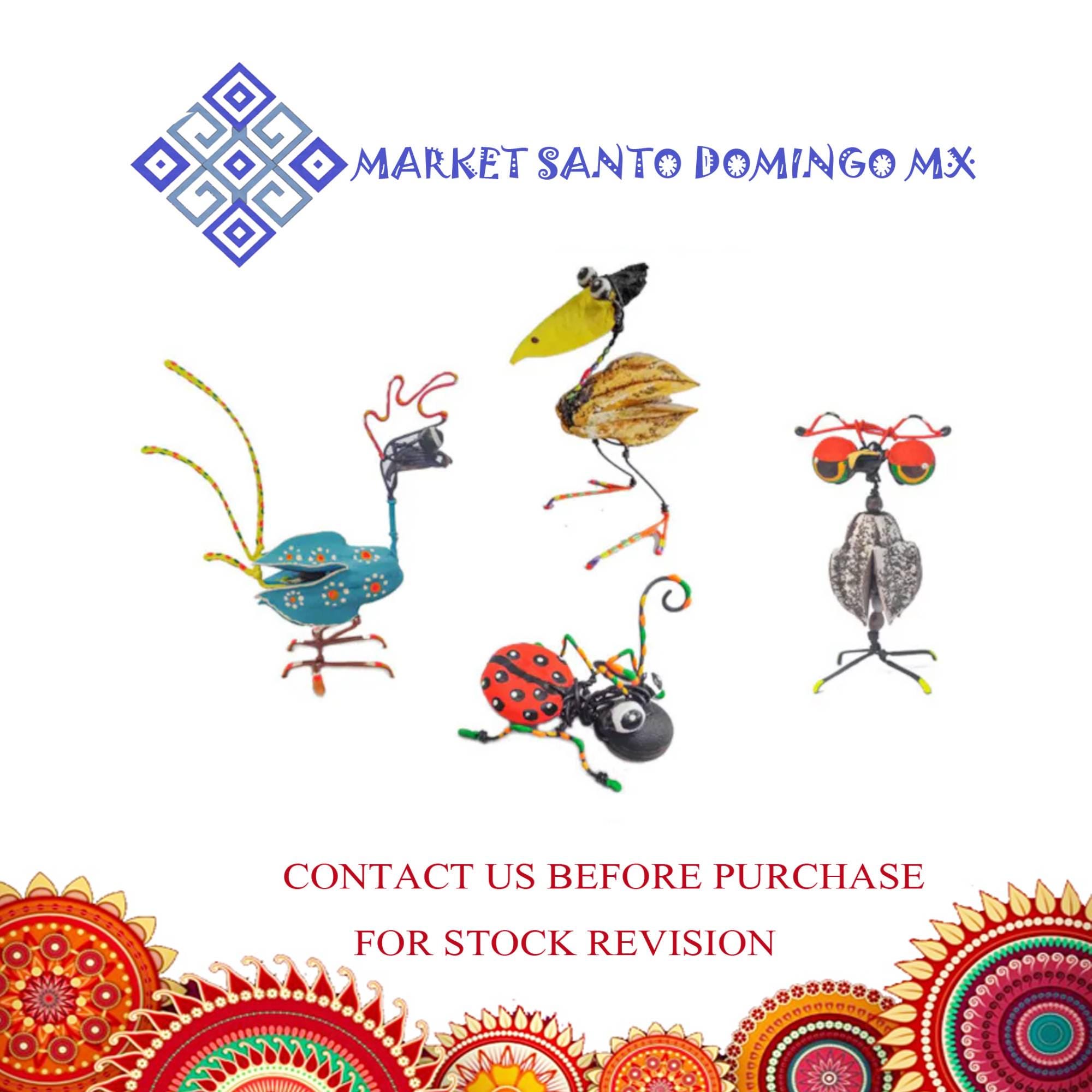 Mexican Alebrije Figurine Set: Metal Wire & Seed Art Toys - Etsy