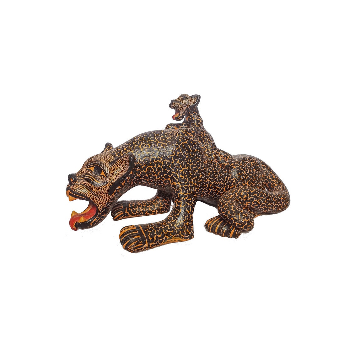 Clay Ceramic Jaguar Large Statue Mexican Pottery Craft Clay Etsy
