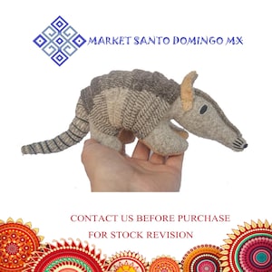 Handgemachtes mexikanisches Stofftier, Wolle, Gürteltier (Gürteltier).