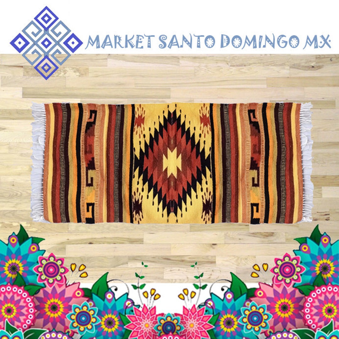 Earth Color Zapotec Wool Rug Oaxaca Hand Woven Mexican Tapestry ...