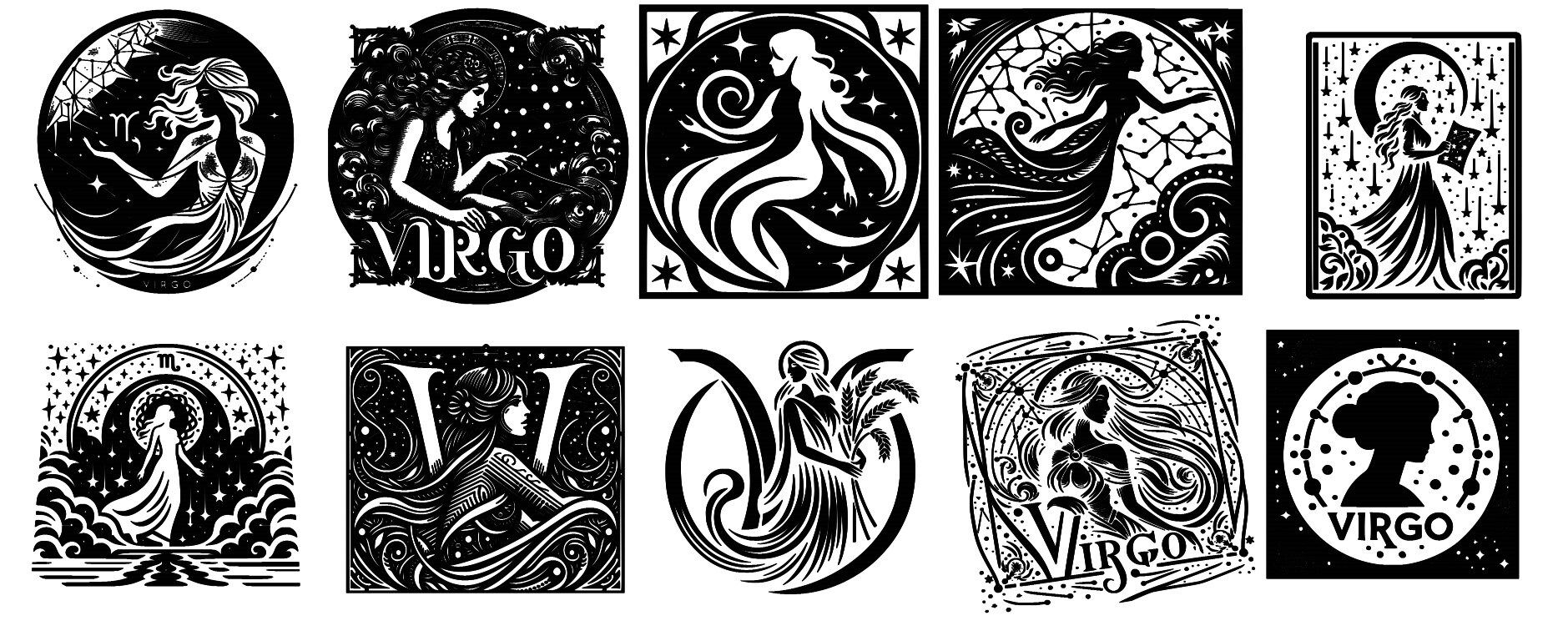 Virgo Zodiac - Block Print main image 1