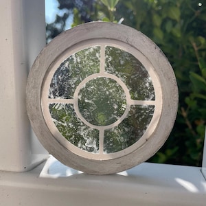 Large round dollhouse window, handmade miniature, miniature window