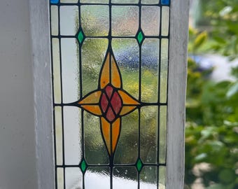 Handmade Stained-Glass Look Miniature Window, 2 1/4 x 3 3/4