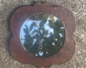 Handmade miniature brown framed mirror