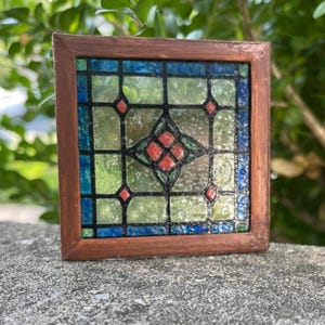 Stained-glass window, handmade miniature, dollhouse window, miniature window