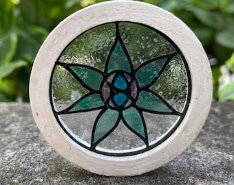 Handmade Miniature Stained Glass Window, 2 inches