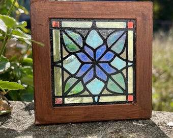 Handmade Stained-Glass Look Miniature Window, Dollhouse Decor