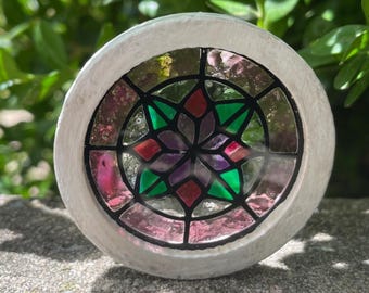 Handmade Miniature Stained-Glass Look Dollhouse Window, 2 inch