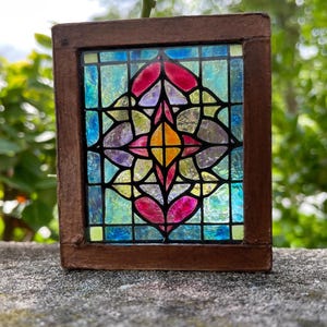Stained-glass window, handmade miniature, dollhouse window, miniature window