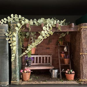 Handmade fairy house, fairy garden, gnome home, fairytale house, storybook, book nook, diorama, book shelf insert