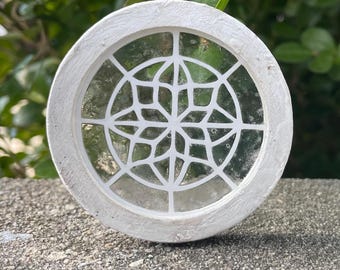 Round dollhouse window, handmade miniature, miniature window