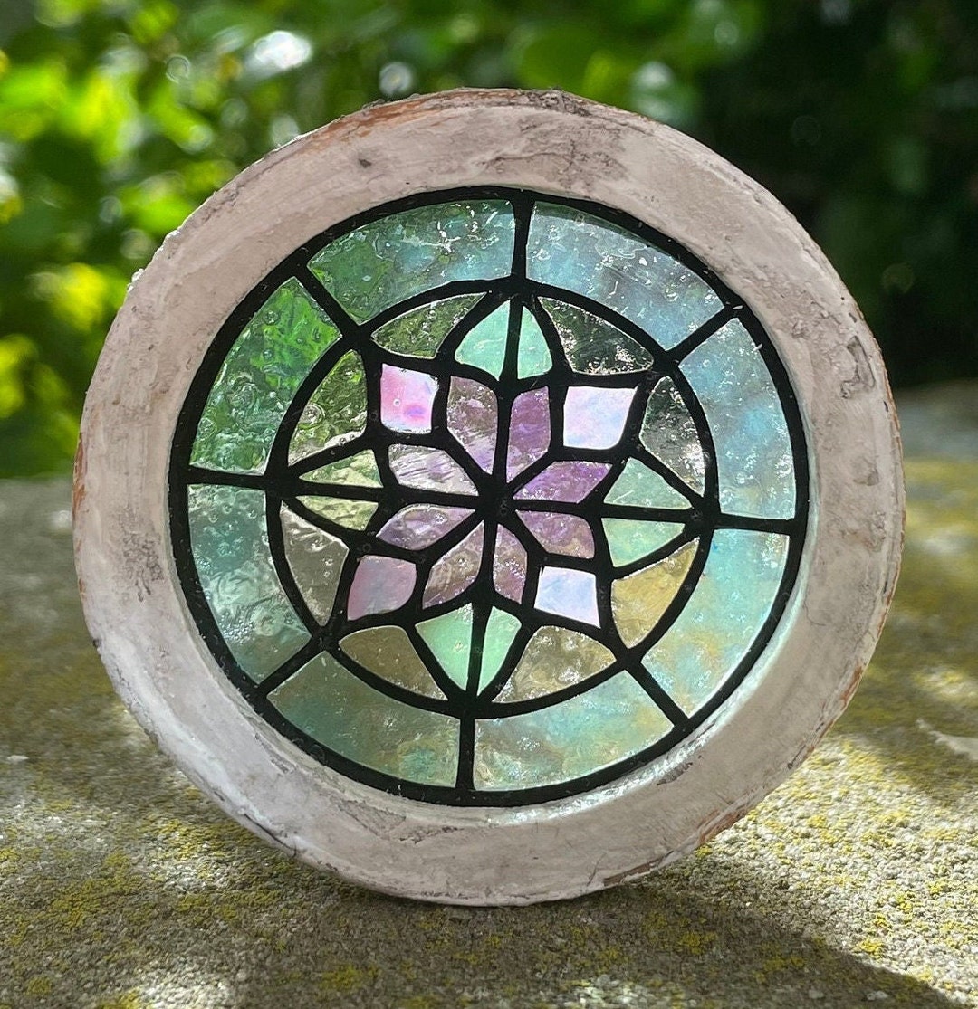 Stained-glass Window, Round, Handmade Miniature, Dollhouse Window ...