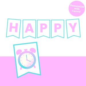 Customizable Happy Birthday Banner for Minute to Win It Birthday Party - Edit with Canva!