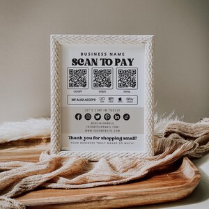 Custom QR Code Sign, Scan to Pay Template, Venmo Payment Method Sign ...