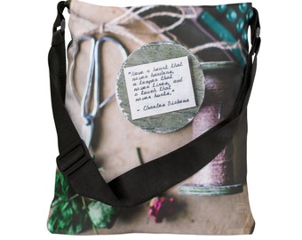 HAVE A HEART Charles Dickens Quote - Adjustable Tote Bag