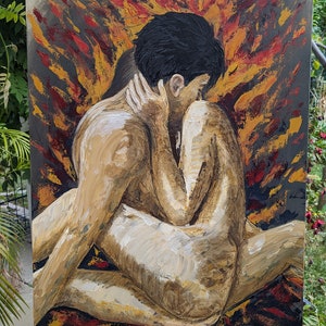 Fiery couple oil on canvas