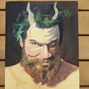 Satyr after P.P. Rubens oil painting on oil paper