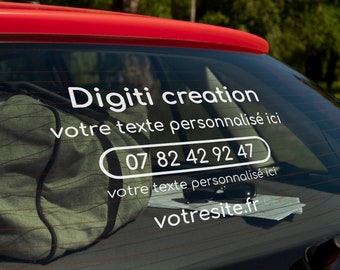 Autocollant publicitaire voiture / Stickers voiture personnalisé