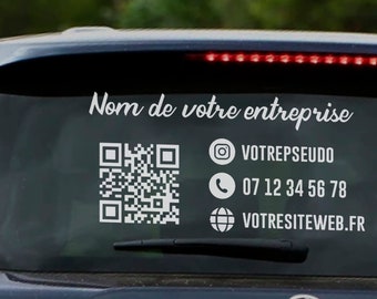 Sticker publicitaire voiture LOGO,QR code / Marquage véhicule