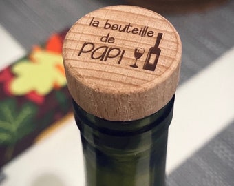 Personalized wooden stopper/Engraved Wine Bottle Stopper/Personalized wedding gift/Holiday gift for Dad Mom Grandfathers