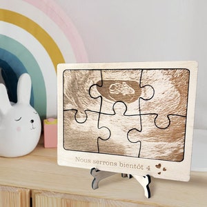 Rompecabezas fotográfico de ecografía de bebé de madera personalizado