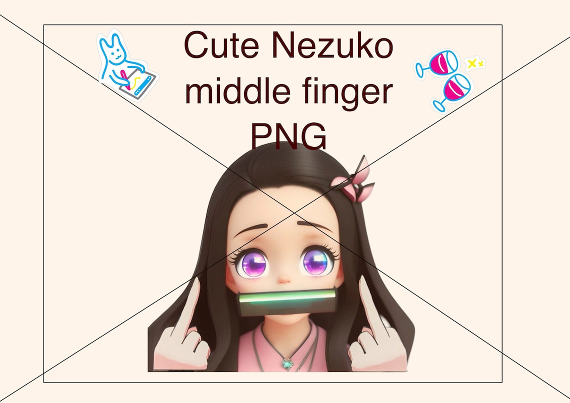 Nezuko Middle Finger Digital Sticker Planner Stickers Etsy Ireland