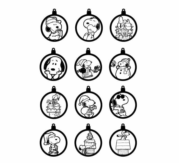 Snoopy Christmas Ornament SVG & PNG Cut Files Etsy