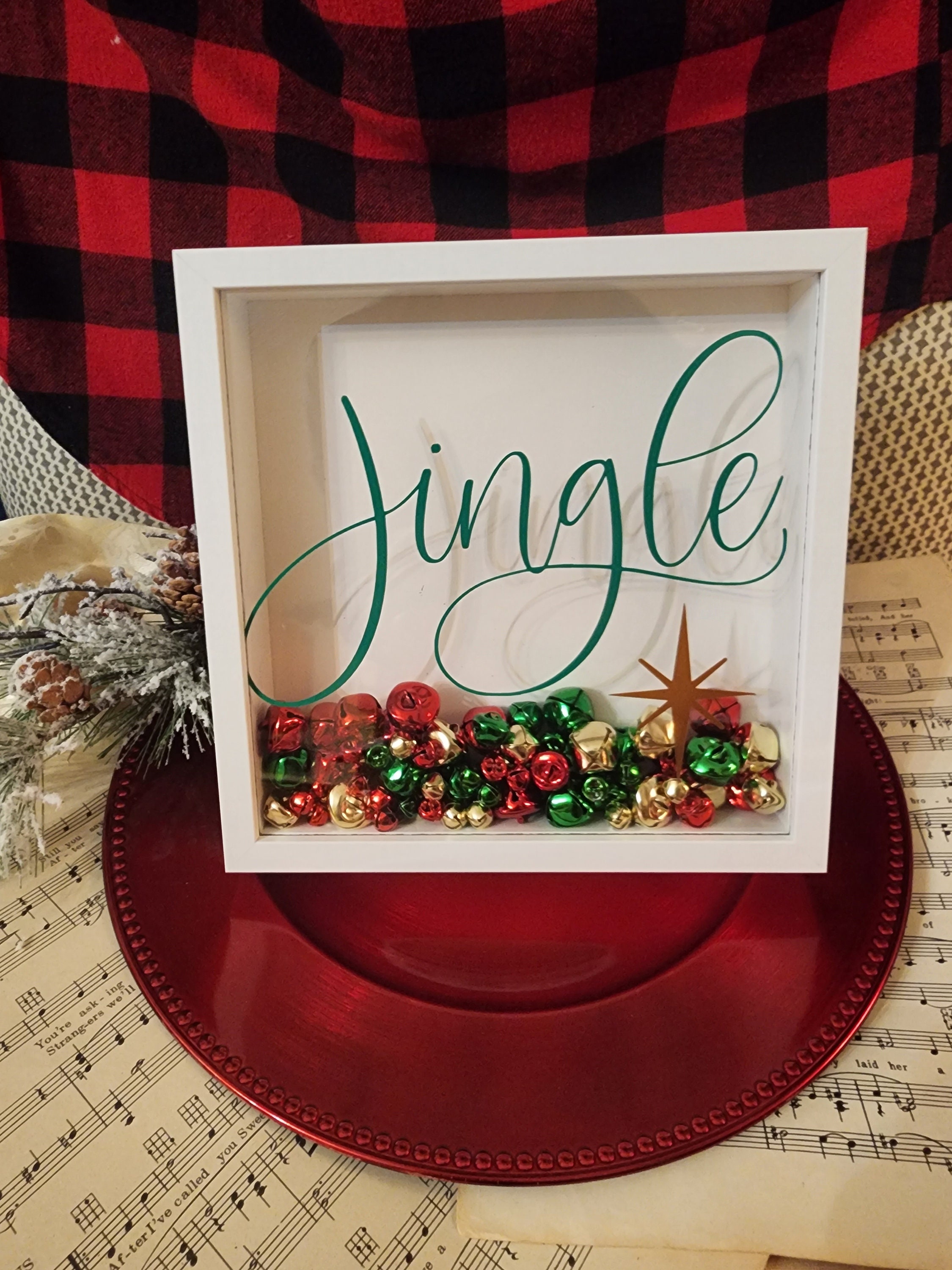 Jingle, Shadow, Box, Wall Decor, Home Decor, Christmas, Wooden Sign
