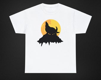 Wild Wolf Mountain ,camping skull short sleeve T-shirt Unisex Heavy Cotton Tee
