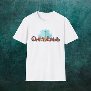 Ontario CN Tower Graphic T-Shirt - Toronto Souvenir - Ontario Pride Shirt - Canadian Skyline Apparel - Perfect Gift