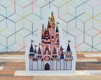 Vinyl Sticker | Cinderella Castle Sticker - 3" | Updated Paint | Holographic | Waterproof Sticker | Disney Inspired | Magic Kingdom