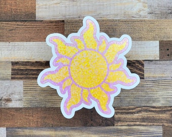 Vinyl Sticker | Tangled Sun Sticker | Holographic | Disney Inspired | Waterproof Sticker