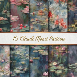 10 Claude Monet Seamless Patterns | 10 Claude Monet Seamless Patterns