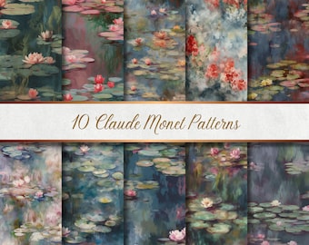 10 Claude Monet Seamless Patterns | 10 Claude Monet Seamless Patterns