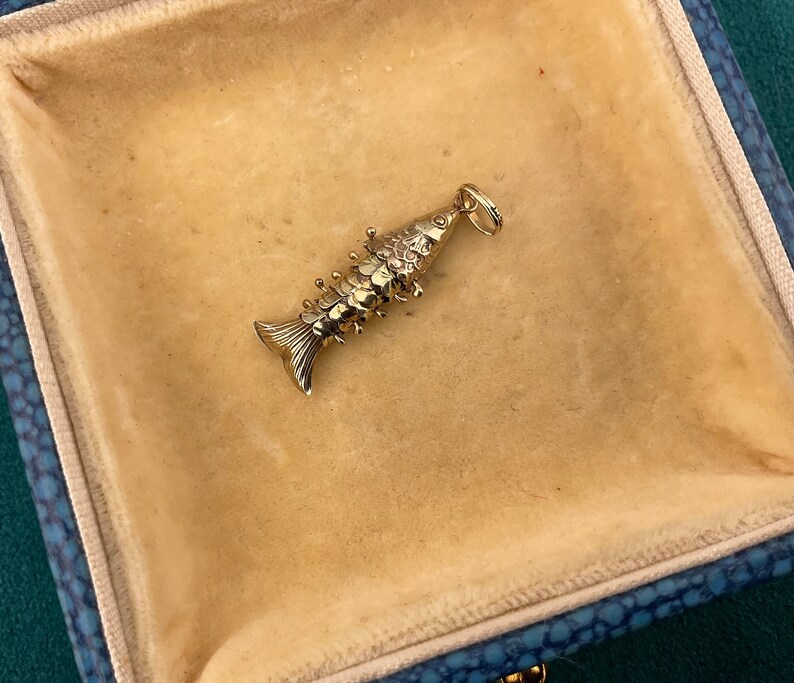 9ct Gold Articulated Fish Charm/pendant Etsy