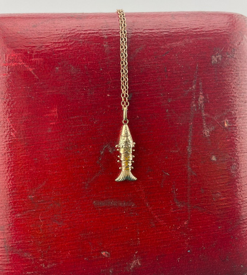9ct Gold Articulated Fish Charm/pendant Etsy