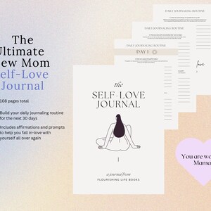 Self Love Journal, Postpartum Journal, New Mom Care Package, New Mom Journal
