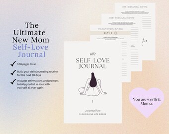Self Love Journal, Postpartum Journal, New Mom Care Package, New Mom Journal