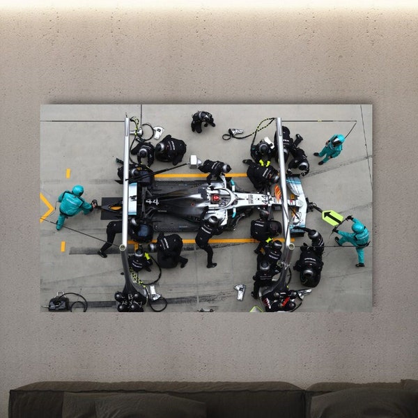 Mercedes F1,Mercedes Bottas F1 Car,2014 Season China F1,Bottas Pit Stop Poster,Pit Stop,Man Cave,Mercedes F1 Pit Stop Team, Formula 1 Poster